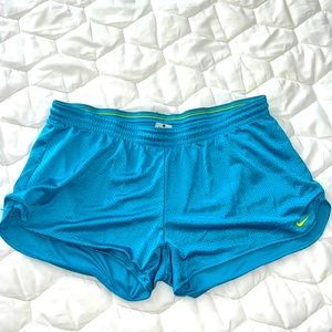 Size XL Nike dri-fit blue/green running shorts